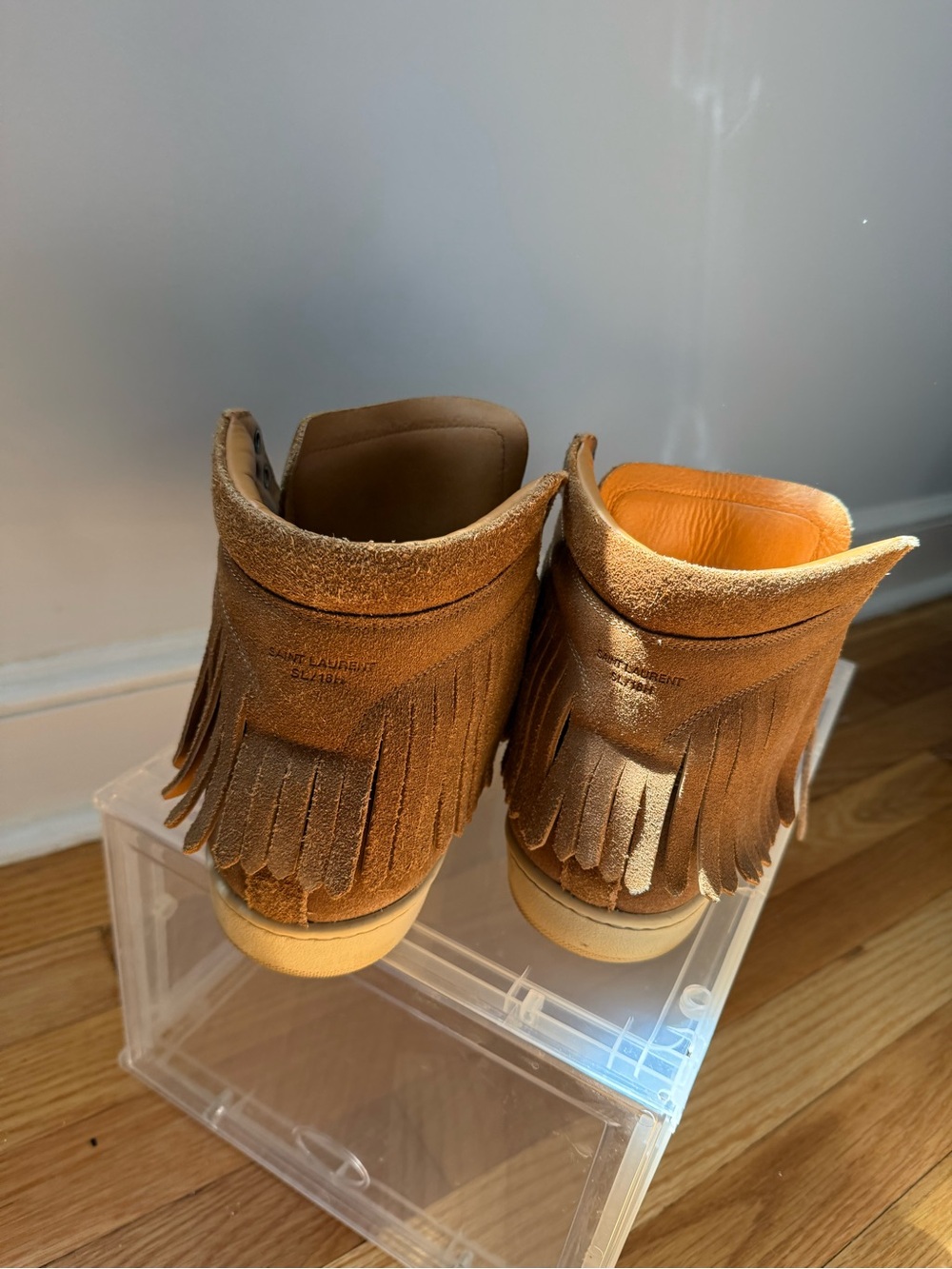 Saint Laurent Tan/Brown High-Top Suede Boots - Picture 9 of 9